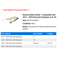 thumbnail image 2 of Neutral Safety Switch - Compatible with 2015 - 2020 Chevy Suburban 5.3L V8 2016 2017 2018 2019, 2 of 2