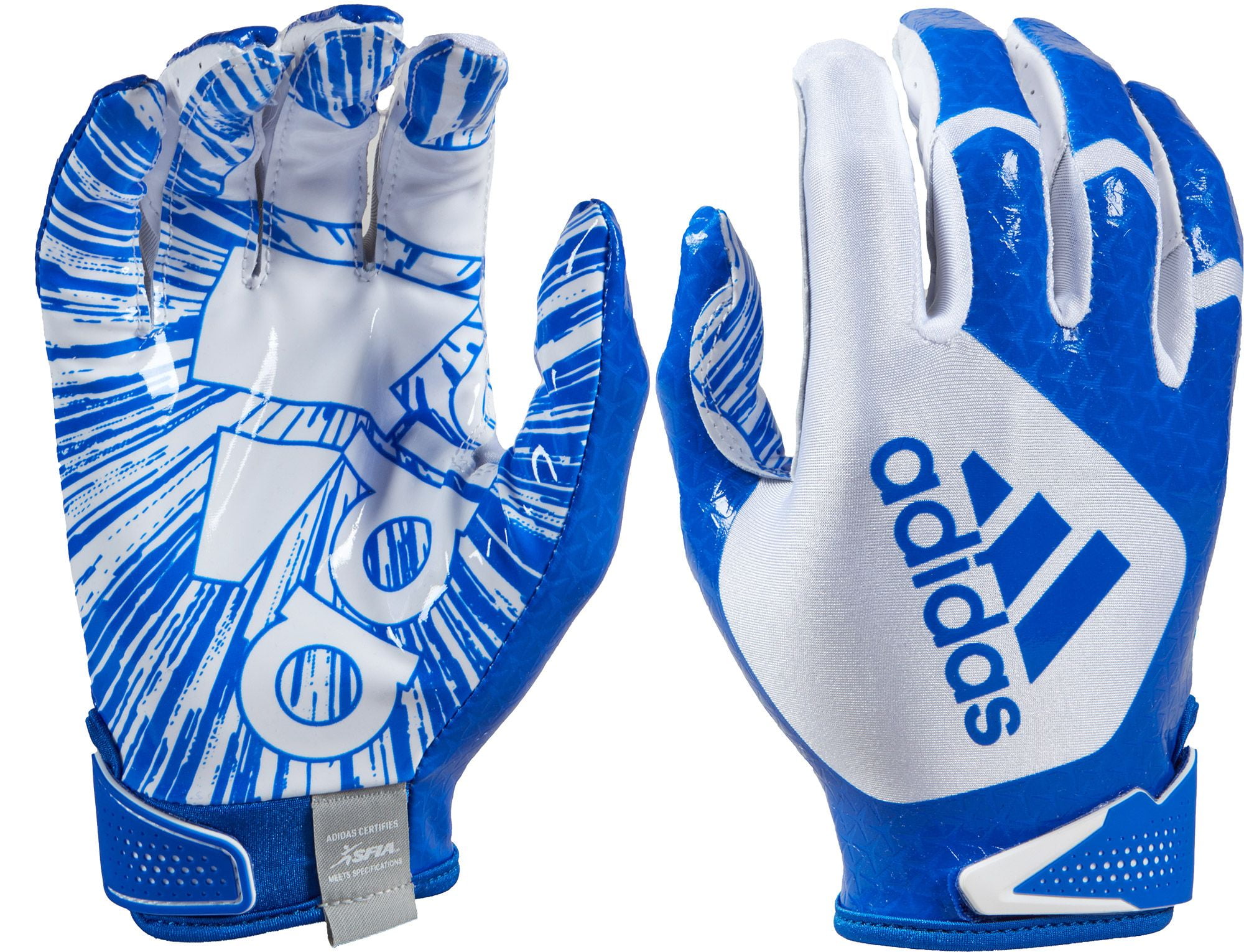 adidas Adult adizero 12 Big Mood Football Gloves (White/Silver, L