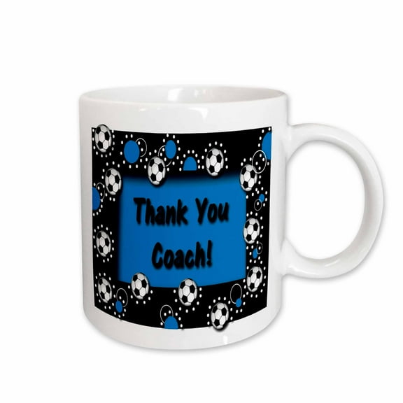 3drose, Thank You Coach Black and Blue, 15oz Mug