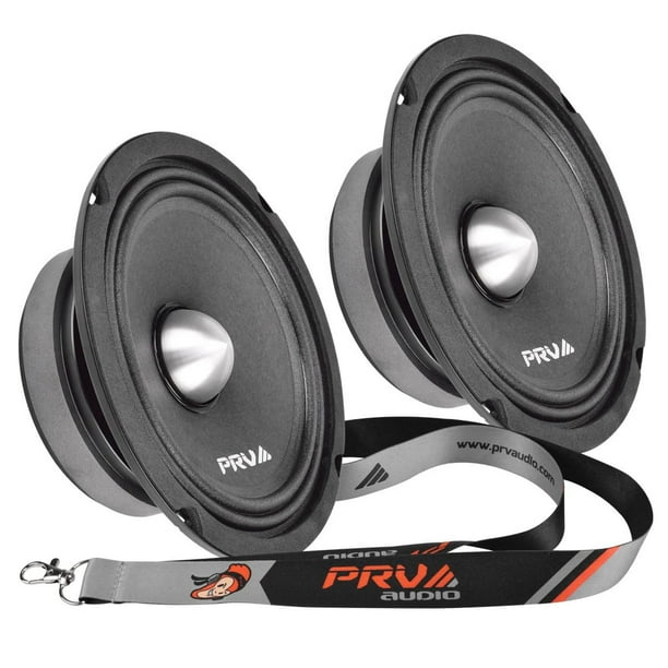 Altavoces de Rango Medio PRV AUDIO 6.5 Pulgadas 250 Vatios 4 Ohmios Compactos para Coche