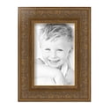 thumbnail image 2 of ArtToFrames 6" x 9" Wide Gold with Green Tones Picture Frame, 6x9 inch Gold Wood Poster Frame (WOM-5078), 3 Pack, 2 of 6