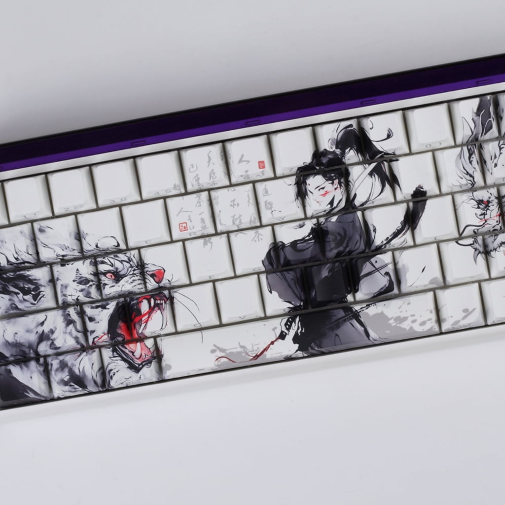 Anti Slip PBT Keycaps Dragon Theme Side Printing For Most Mechanical Keyboards 60% 68% Pattern