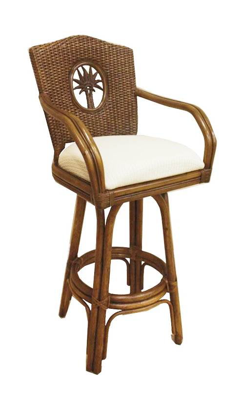 Rattan Wicker Counter Stool In Tc, Wicker Rattan Counter Stools With Cushion