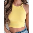 thumbnail image 5 of Suagox Women's Halter Neck Tank Tops Ribbed Round Neck Sleeveless Slim Fit Summer Crop Vest, 5 of 10