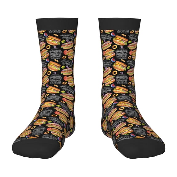 Naloa Hamburgers Hot Dogs Kids Socks Unisex Kids and Toddlers' Crew Socks, ,1 Pairs