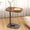 nut-brown, variant on Multifunctional C-shaped side table, equipped with a sturdy metal frame, saves space and is easy to move. Compact coffee table, suitable as a decoration in living rooms and bedrooms.