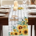 thumbnail image 3 of Table Runners 72 Inches Long Dress Scarves, Sunflower Farmhouse Kitchen/Dining Table Runner, Coffee Tablerunners, Summer Botanical Checkered Yellow Floral 13x72 Inch, 3 of 9