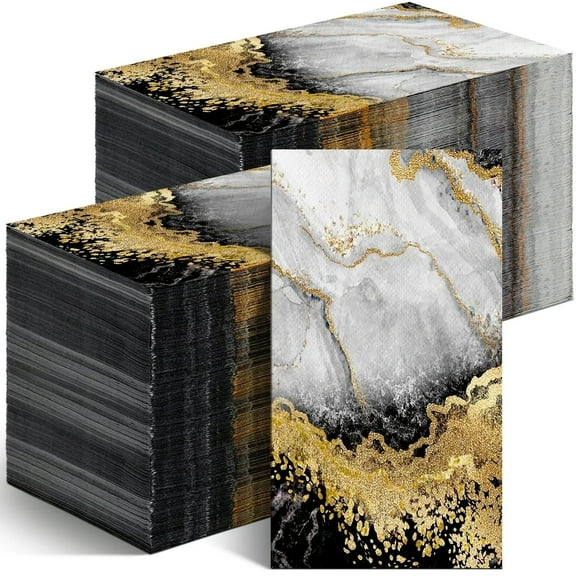 200pcs Disposable Marble Print Hand Towels