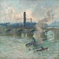 thumbnail image 3 of Emile Claus 15x15 Black Modern Framed Museum Art Print Titled - Mist, Steam and Smoke on the Thames (1916), 3 of 5