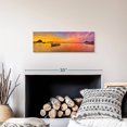 thumbnail image 3 of Elephant Stock Sunset And Water Wall Art - Panoramic Canvas Wall Art - Living Room Wall Decor - Nature Canvas - Brown And Orange Decor - 24" x 8", 3 of 8