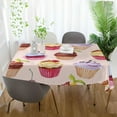 thumbnail image 6 of GZHJMY Cupcakes Square Tablecloth, Waterproof Stain Wrinkle Resistant Washable Polyester Table Cover for Picnic Dinner Holiday Kitchen Party Decor, 60 x 60 in Home Decor, 6 of 7