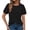 Black, variant on Womens Lace Short Sleeves Shirts Crochet Spring Loose Tops Dressy Business Casual Blouses Summer Fshion Tunics Watermelon Red S