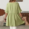 thumbnail image 7 of FRSASU Women's V Neck Tops Casual Short Sleeve T Shirts BasicHairball Embellishment Loose Fit Dressy Tees Yellow XL(XL), 7 of 7
