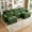 Green, variant on Howcool 113" Modular Sectional Sofa , 3 Seater L-Shaped Cloud Couch with Movable Ottoman, USB Charging Ports & Side Pockets, Sectional couchs for Living Room,Chenille Fabric,Black