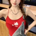 thumbnail image 2 of RWJDXD WUJS Sanrio Hello Kitty Tank Top Women Slings Fashion Red Bralette Crop Tops Open Back Design Y2k Cartoon Clothes Cute Sexy Suspender, 2 of 6
