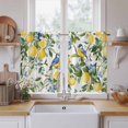 thumbnail image 2 of Lemon Bird Tier Curtains, Watercolor Yellow Green Foliage Flower Leaf Light Filtering Kitchen Curtains, 2Pcs Rod Pocket Half Window Treatments Panels for Sink Cafe Cabinet Basement 27.5x45 Inches, 2 of 9