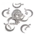 thumbnail image 5 of U8MO 20Pcs Antique Silver Tibetan Style Alloy Ocean Charms with Moon Pendants 41x30mm, 5 of 8