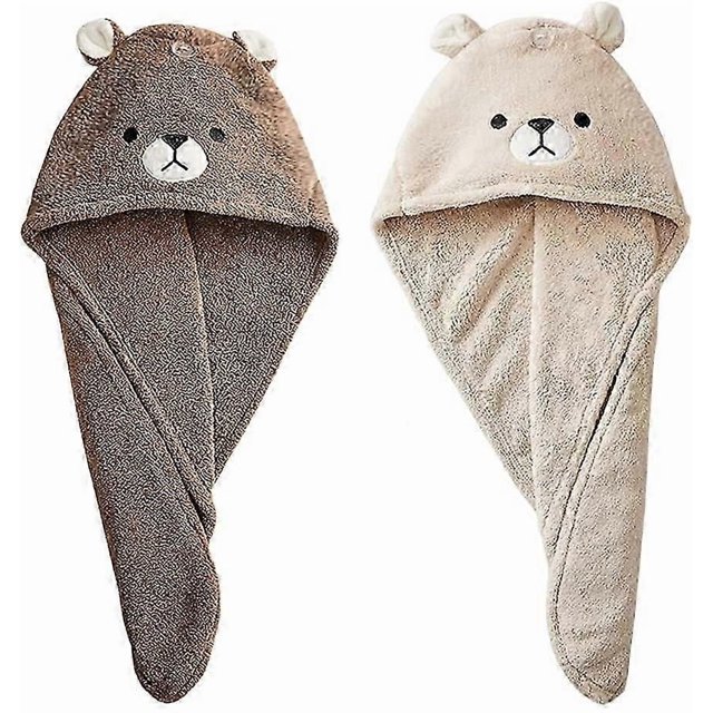 2 Pack Hair Towel Wrap, Microfiber Hair Towel Wrap with Button,Quick Magic Hair Dry for Women