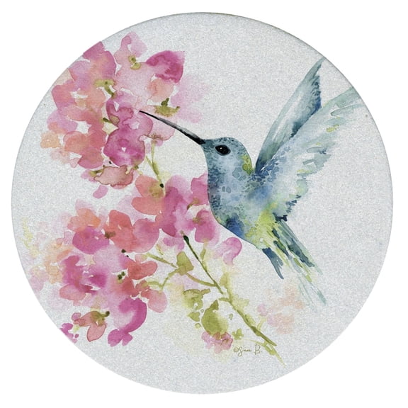 Thirstystone Hummingbird Watercolor Round Natural Sandstone Coaster 4-Pack