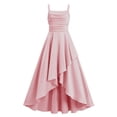 thumbnail image 6 of ITSAME Girls Formal Dress, Waist-Cinching High-Low Hem Square Neck Kids Wedding Pageant Party Prom Gown Pink 11-12T, 6 of 6
