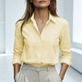 thumbnail image 5 of Auralook Oversized Striped Button Down Shirts for Women Long Sleeve Collared Shirt Blouses with Pocket Beach Vacation Outfit,A157 Yellow,1X, 5 of 8