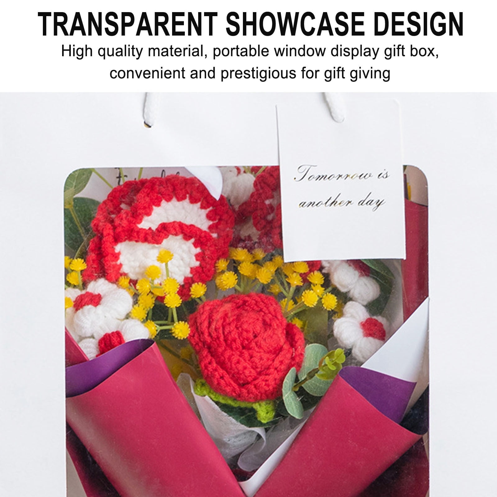 Wovilon Finished Hand-woven Bouquet Of Roses For Valentine's Day Simulated Dried Flower Girlfriend's Birthday