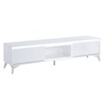 thumbnail image 3 of TV Stand with 2 Door Storage and LED Touch Light White - Saltoro Sherpi, 3 of 5
