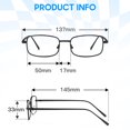 thumbnail image 6 of Fashion Clear Glasses Non Prescription Fake Glasses for Women Blue Light Blocking Rectangle Metal Glasses Frame, 6 of 7