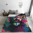 thumbnail image 2 of LNWH Colorful LIon Vector Art Pattern Throw Blanket, Flannel Sofa Blankets for All Seasons, 60"x50", 2 of 8