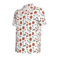 thumbnail image 2 of Balery Strawberries Printed Men’s Short Sleeve Polo Shirt, Midweight Men's Shirt,Golf Polo shirts -, 2 of 9