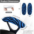 thumbnail image 6 of SCRAWLGOD Zebra Print Blue Stretchable Office Chair Cover with Arm Rest Slipcovers Removable Gaming Chair Cover Crease Resistant Swivel Chair Protector, Set of 3, L, 6 of 7
