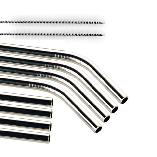 Set de 8 popotes de acero inoxidable ilios innova 2 limpiadores
