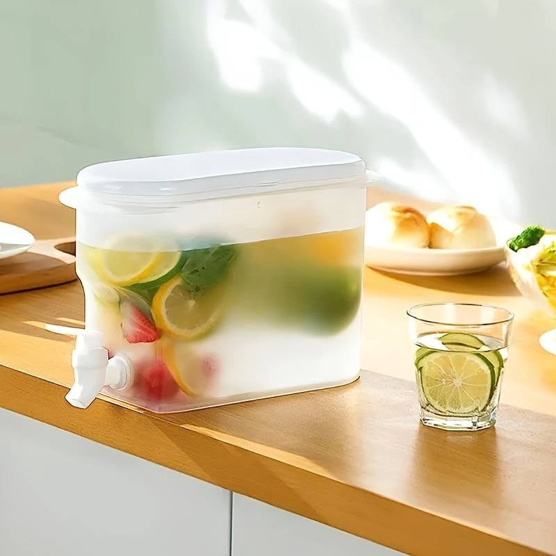 3.5L Water Kettle with Faucet, Beverage Dispenser, Cold Juice, Lemonade, Drinks Bucket, Liquid Storage Tank, Outdoor Fridge Organizer
