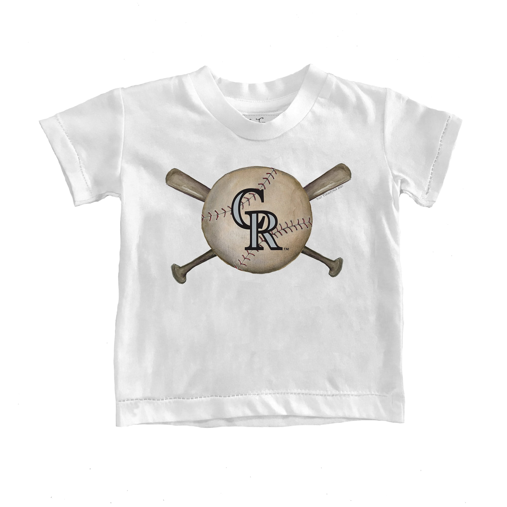 Toddler Tiny Turnip White Colorado Rockies Baseball Crossbats T-Shirt -  Walmart.com