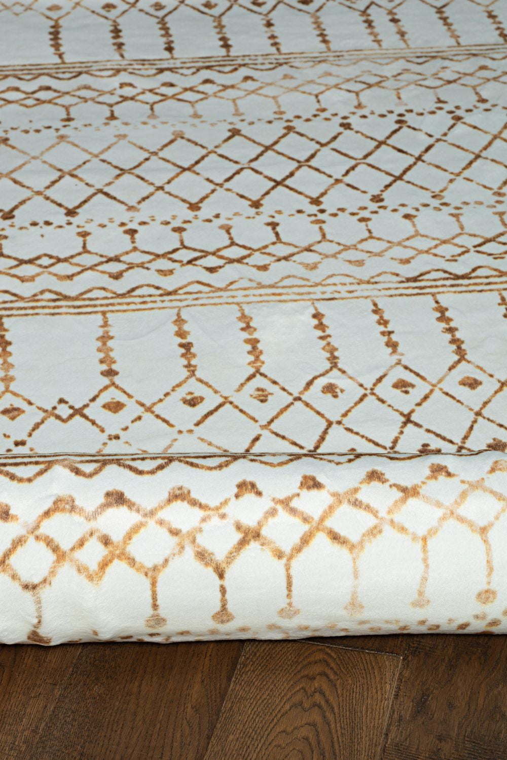 Motif Printed Faux Rabbit Minear Ivory & Gold 5 ft. x 7 ft. Area Rug