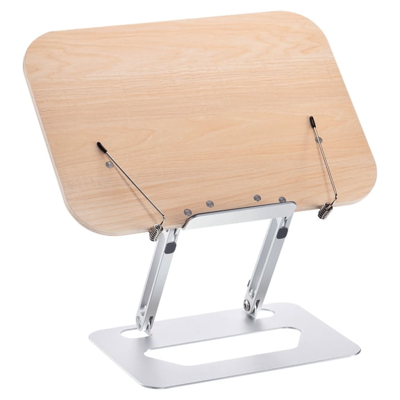 Libro Soporte para Lectura, 180° Rotación Ajustable Libro Soporte Altura Ajustable Cocina Libros Soporte con Página Clips para Libros Laptop Texto Libro Revista Madera