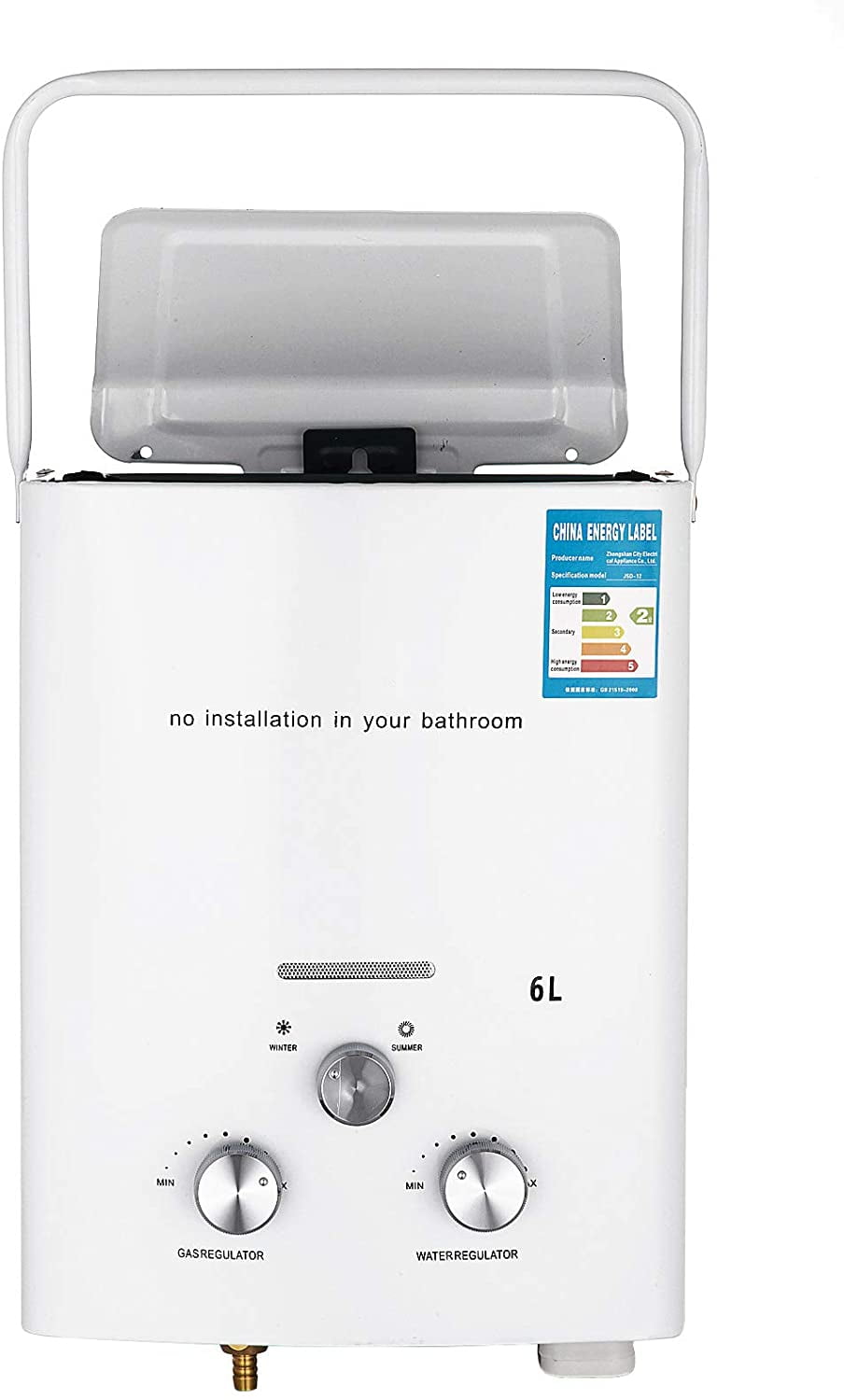 VEVOR 6L Portable Tankless Hot Water Heater Propane Gas 
