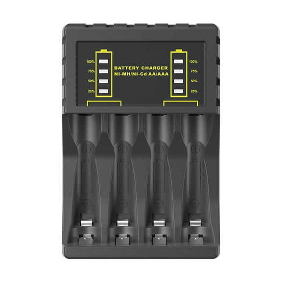 AA/AAA Battery Charger 4 Slots USB Type-C 5V 2A Quick Charging Rechargeable Lithium Battery Charger With LED Display
