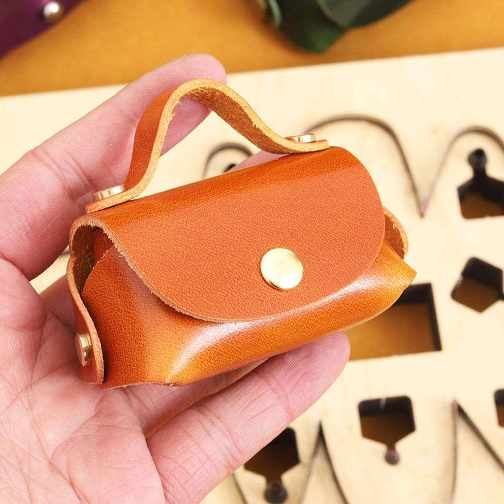 Aurgiarme Sturdy Wood Materials Leather Cutting Die for Creating Handbag Coin Holder Keychain and Without Sewing Card Bag