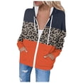 thumbnail image 1 of Nouveaux Chandails à Capuche Zippés pour Femmes avec Poches Blouse Imprimée Mode Hauts à Manches Longues Chandail Poches à Capuche en Liquidation, 1 of 4