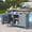 Gray Blue, variant on Outdoor Kitchen Island, Rolling Bar Cart & Storage Cabinet, Farmhouse Solid Wood Outdoor Grill Table with Stainless Steel Top, Spice Rack , Towel Rack for Kitchen & Barbecue , Dark Brown