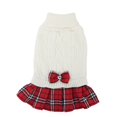 thumbnail image 4 of Ropa para mascotas de otoño e invierno, suéter a cuadros sencillo, vestido JK, suéter para perros y gatos, 4 of 6