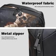 thumbnail image 4 of Skull USB Organizer Oxford Cloth Waterproof Electronic Gadget Storage Bag 5.9x9.44x3.14 in Hard Drive Case Portable Small Box Cell Phone Charger Cord Organizer, 4 of 6