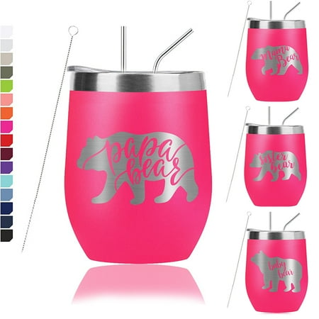 

Papa Bear Personalized Tumbler Pink 12oz with Lid and Straw Valentine s Day Gifts Christmas Thanksgiving Father s Day Gift for Dad Birthday Gifts for Father