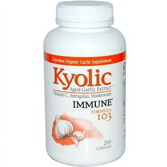 Kyolic, Aged Garlic Extract, Immune, Formula 103, 200 Capsules (Pack of 4)