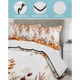 thumbnail image 3 of Quilt King Size Bedding Set, Orange Pumpkins Fall Reversible Summer Quilt 3 Pieces, Thanksgiving Eucalyptus Leaf Botanical Lightweight Bedspreads Coverlets with 2 Pillow Shams for All Seasons, 3 of 5