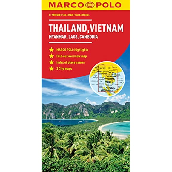 Pre-Owned Thailand, Vietnam, Laos, & Cambodia Marco Polo Map (Marco Polo Maps), 9783829767453, 3829767455, Paperback, Multilingual edition