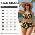 thumbnail image 7 of DISNIMO Womens High Waisted Bikini Sets Lemon Printed Tummy Control Swimsuit 2 Piece Twist Front Bathing Suits Push Up Top with Ruched Bottom, XS, 7 of 7