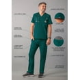 thumbnail image 3 of Adar Addition Go-Everyday Scrub Set For Men - Stylish Scrub Top & Cargo Scrub Pants - A9800 - Dark Teal - XXS, 3 of 7