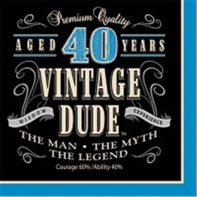Creative Converting 664067 Vintage Dude - Serviettes de Déjeuner, 40e - Boîte de 192